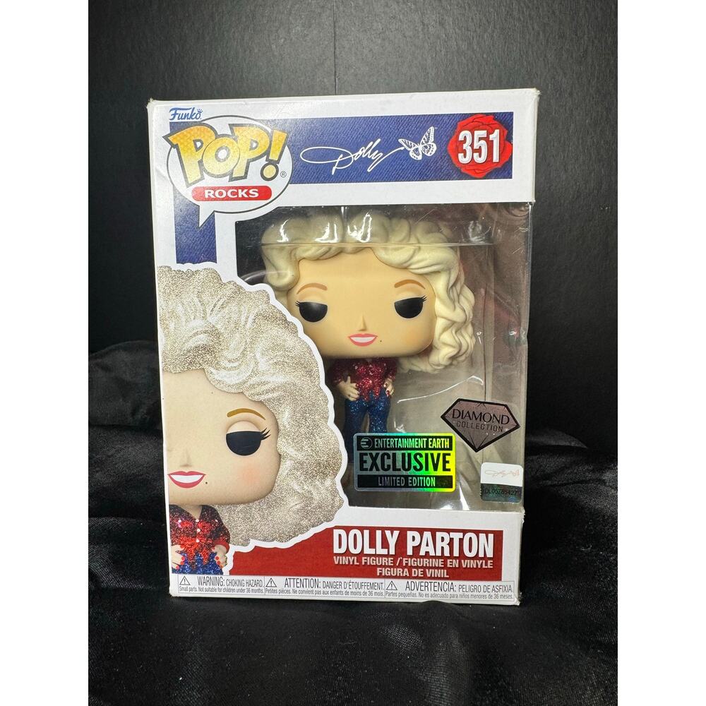 the Funko Pop! Rocks: Dolly Parton '77 Tour Diamond Glitter Vinyl Figure #351.